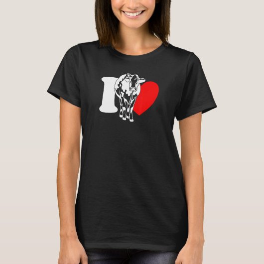 I Heart Cows - Funny Farmer, Cattle Rancher, Cow L Tシャツ (正面)