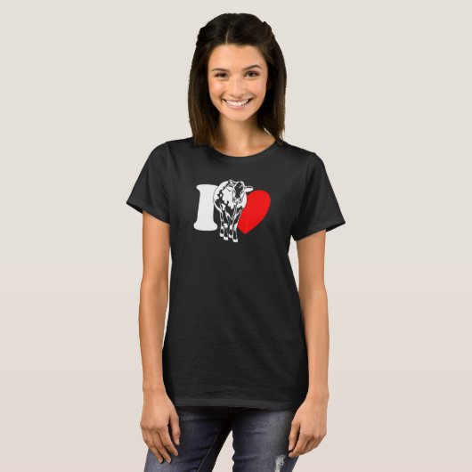 I Heart Cows - Funny Farmer, Cattle Rancher, Cow L Tシャツ (正面フル)