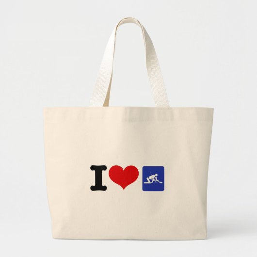 I Heart Curling ラージトートバッグ (正面)