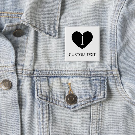 I Heart CUSTOM TEXT Classic Button for All Outfits 缶バッジ (インサイチュ)