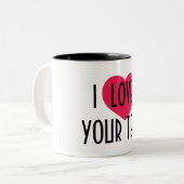 I Heart Custom Text Mug - Personalized Ceramic ツートーンマグカップ (正面左)