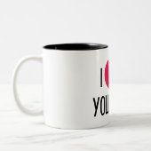 I Heart Custom Text Mug - Personalized Ceramic ツートーンマグカップ (左)
