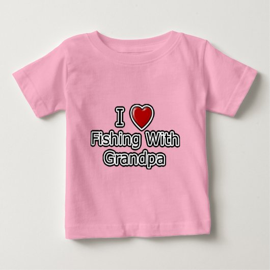 I Heart Fishing with Grandpa ベビーTシャツ (正面)