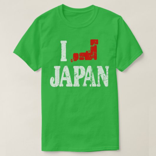I Heart Japan I Love Japanese Map Love Japan Kawai Tシャツ (デザイン正面)