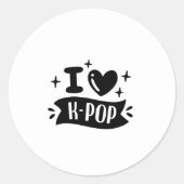 I Heart K-Pop Sticker ラウンドシール (正面)