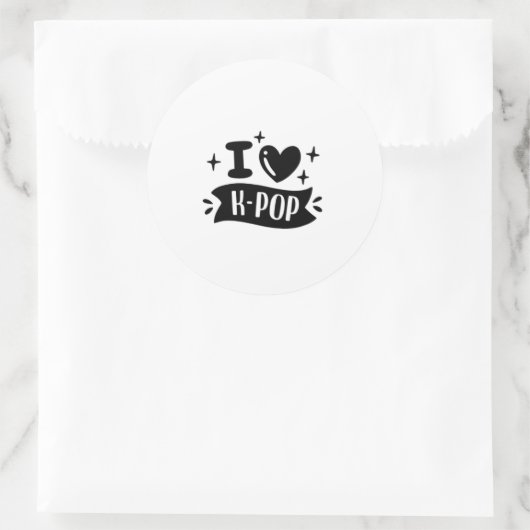 I Heart K-Pop Sticker ラウンドシール (バッグ)