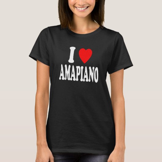 I Heart Love Amapiano South Africa Music Piano Tシャツ (正面)