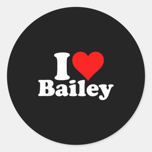 I Heart Love Bailey  ラウンドシール (正面)