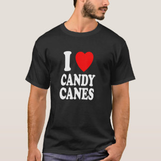 I Heart Love Candy Canes Winter Peppermint Christm Tシャツ
