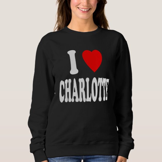 I Heart (Love) Charlotte Cute Matching Couple Spou スウェットシャツ (正面)