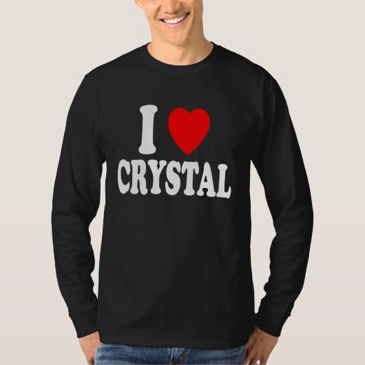 I Heart Love Crystal Cute Matching Couple Spouse Tシャツ (正面)