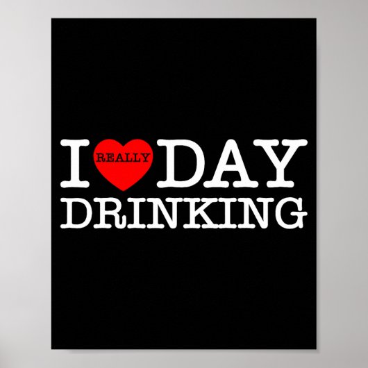 I Heart Love Day Drinking Party Funny Barbecue Fam ポスター (正面)