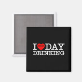 I Heart Love Day Drinking Party Funny Barbecue Fam マグネット (正面/裏面)