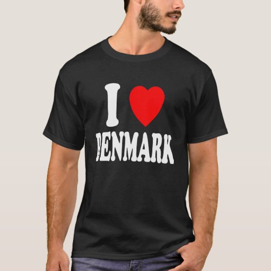 I Heart Love Denmark Travel Vacation Tourism Home Tシャツ (正面)
