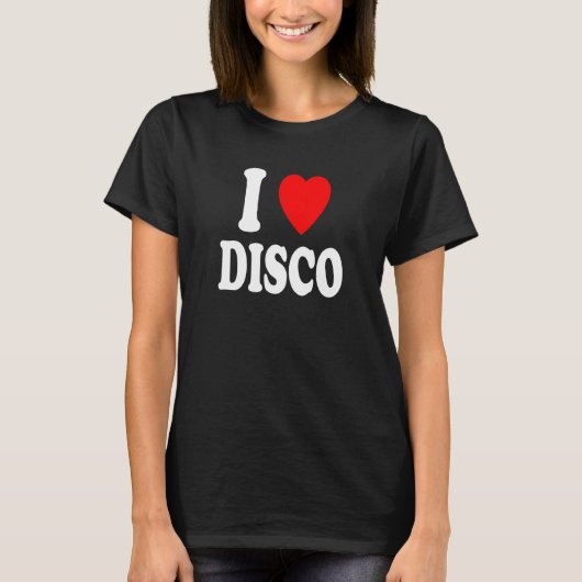 I Heart Love Disco Dance Music 70s Seventies Night Tシャツ (正面)