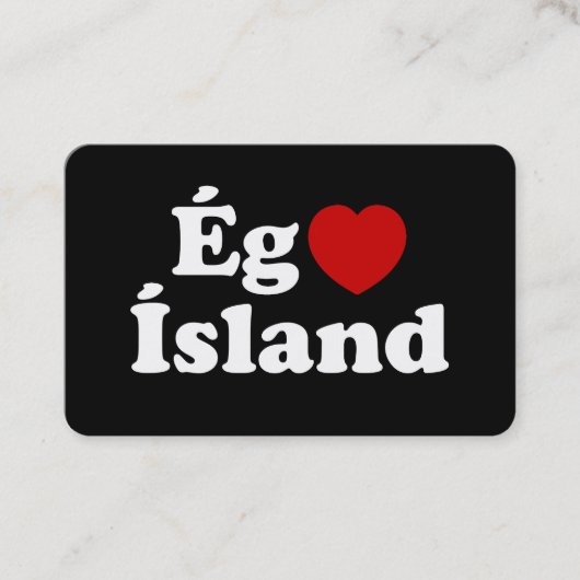 I Heart (Love) Iceland [Ég Elska Ísland] Icelandic 名刺 (正面)