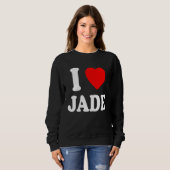 I Heart Love Jade Cute Matching Couple Spouse スウェットシャツ (正面フル)