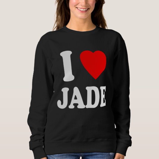 I Heart Love Jade Cute Matching Couple Spouse スウェットシャツ (正面)