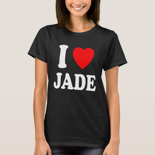 I Heart Love Jade Cute Matching Couple Spouse Tシャツ (正面)