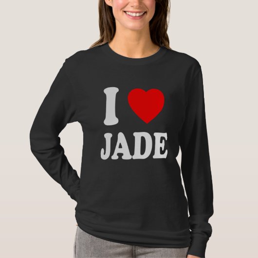 I Heart Love Jade Cute Matching Couple Spouse Tシャツ (正面)