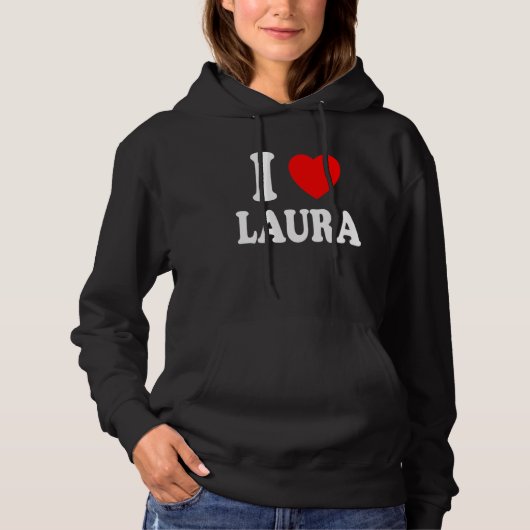 I Heart Love Laura Cute Matching Couple Spouse パーカ (正面)