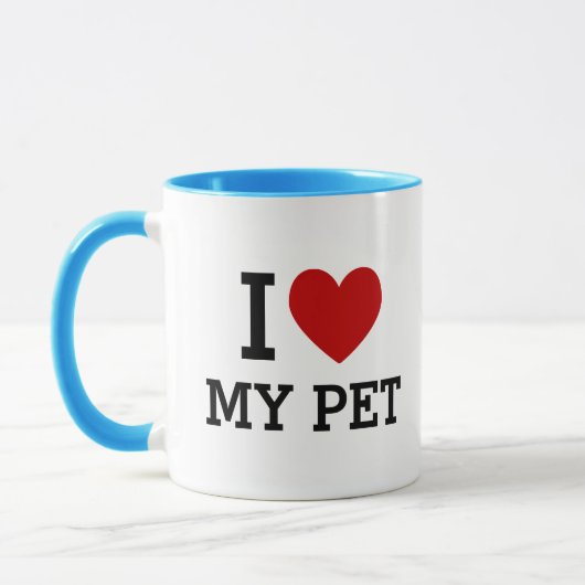 I Heart Love My Pet Mug – Cute Animal Lover Gift マグカップ (左)