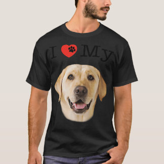 I Heart Love My Yellow Lab Portrait of Labrador Fa Tシャツ