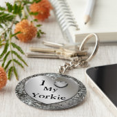 I Heart (Love) My Yorkie Keychain キーホルダー (側面)
