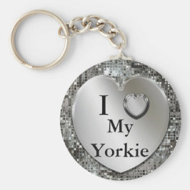 I Heart (Love) My Yorkie Keychain キーホルダー
