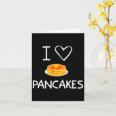 I Heart Love Pancakes, Funny, Jokes, Sarcastic, Fa カード (黄色い花)