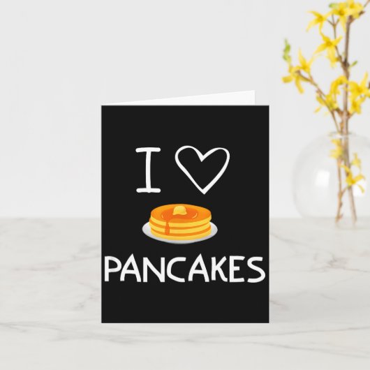 I Heart Love Pancakes, Funny, Jokes, Sarcastic, Fa カード (黄色い花)