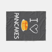 I Heart Love Pancakes, Funny, Jokes, Sarcastic, Fa フリースブランケット (正面(横))