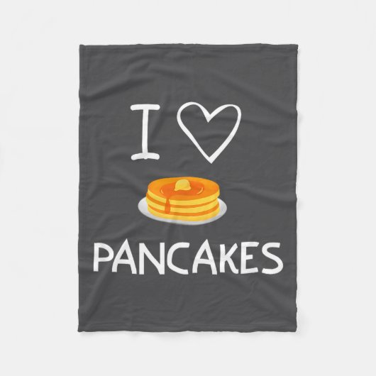 I Heart Love Pancakes, Funny, Jokes, Sarcastic, Fa フリースブランケット (正面)