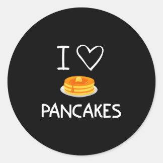 I Heart Love Pancakes, Funny, Jokes, Sarcastic, Fa ラウンドシール