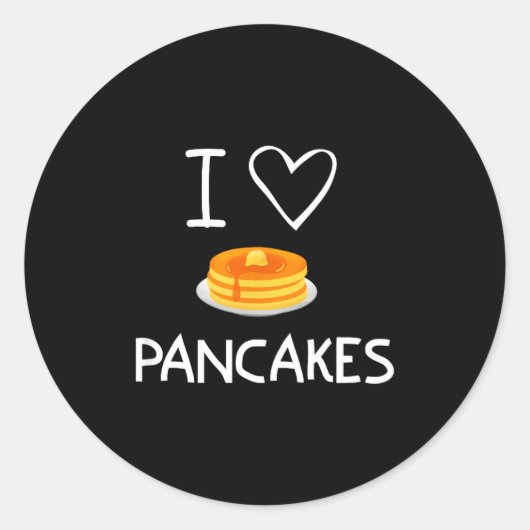 I Heart Love Pancakes, Funny, Jokes, Sarcastic, Fa ラウンドシール (正面)