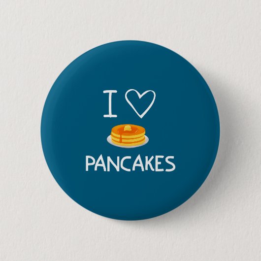 I Heart Love Pancakes, Funny, Jokes, Sarcastic, Fa 缶バッジ (正面)