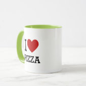 I Heart Love Pizza Mug – Funny Pizza Lover Gift マグカップ (正面左)