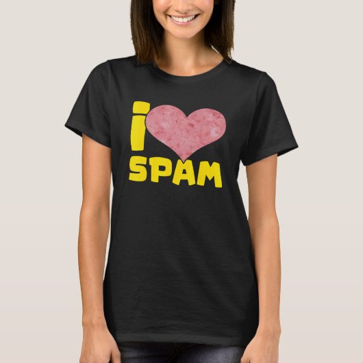I Heart Love Spam Canned Cooked Pork Food Spam Tシャツ (正面)