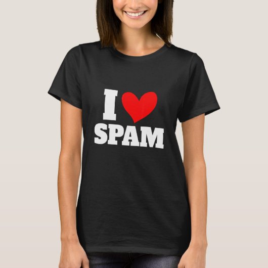I Heart Love Spam Canned Cooked Pork Food Spam Tシャツ (正面)