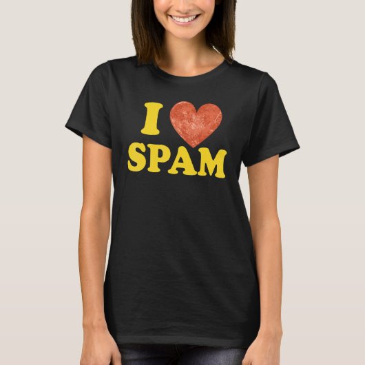I Heart Love Spam Canned Cooked Pork Food  Spam Tシャツ (正面)