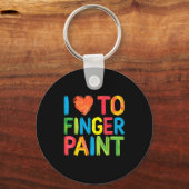 I Heart Love To Finger Paint Cute Couple Valentine キーホルダー (正面)