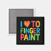 I Heart Love To Finger Paint Cute Couple Valentine マグネット (正面/裏面)