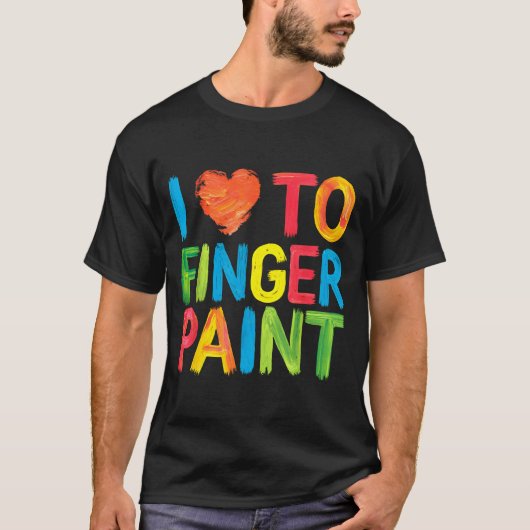 I Heart Love To Finger Paint Cute Couple Valentine Tシャツ (正面)