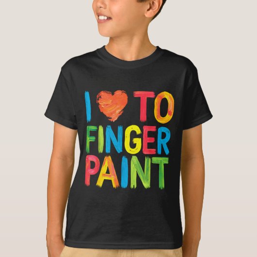 I Heart Love To Finger Paint Cute Couple Valentine Tシャツ (正面)
