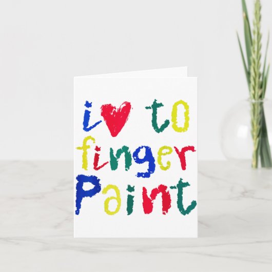 I Heart Love To Finger Paint - Funny Couple  カード (正面)