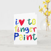 I Heart Love To Finger Paint - Funny Couple  カード (黄色い花)