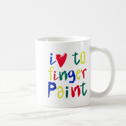 I Heart Love To Finger Paint - Funny Couple  コーヒーマグカップ (右)