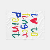 I Heart Love To Finger Paint - Funny Couple  フリースブランケット (正面(横))