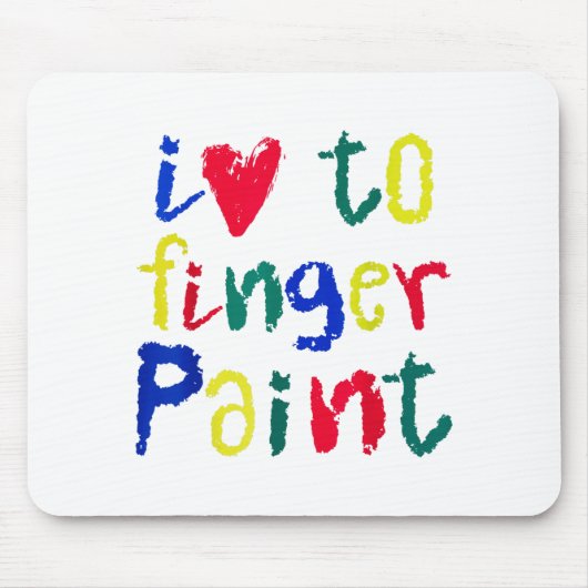 I Heart Love To Finger Paint - Funny Couple  マウスパッド (正面)