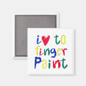 I Heart Love To Finger Paint - Funny Couple  マグネット (正面/裏面)